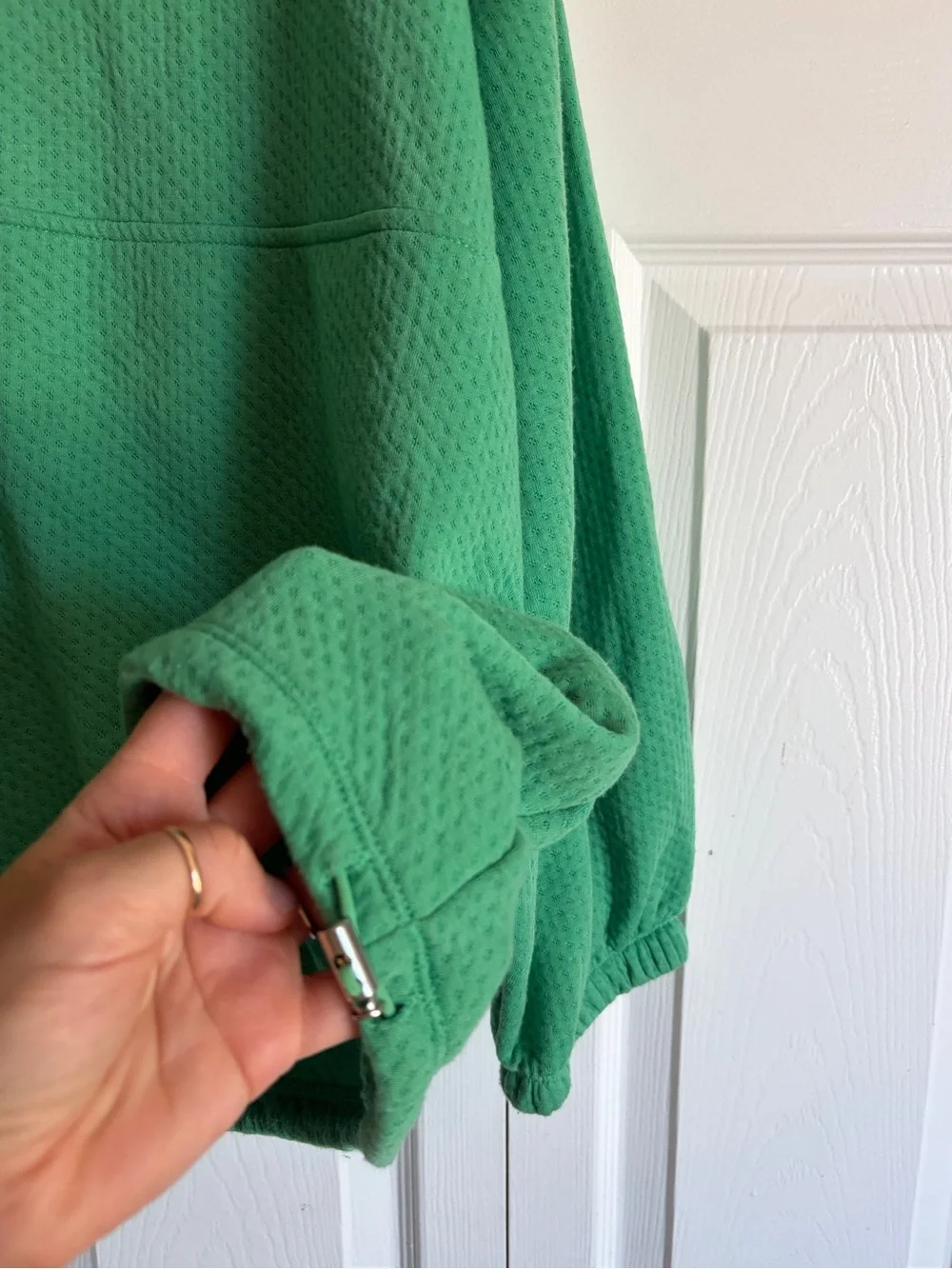 J.Crew Terry Half-Zip Pointelle Sweatshirt 2X BM325